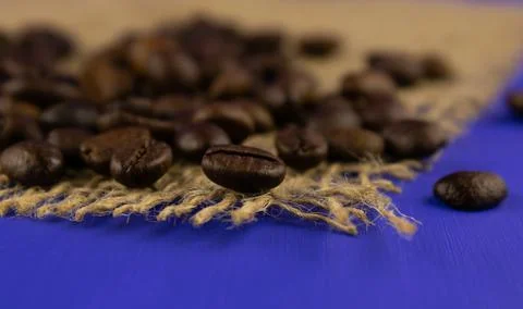 Roasted beans of aromatic coffee Stock Photos