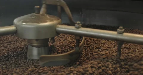 Roasted Beans Being Stirred Stock Footage 169050581
