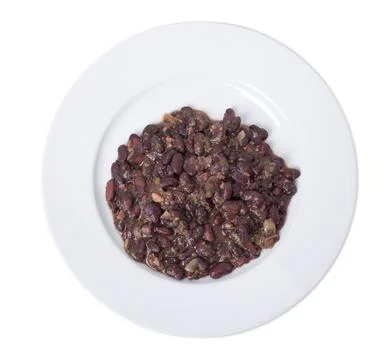 Roasted beans with sauce. Stock Photos