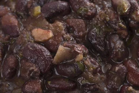 Roasted beans with sauce. Stock Photos