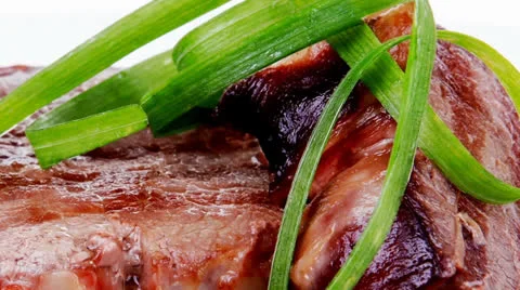 Roasted beef meat strips Vídeos de archivo 26651748