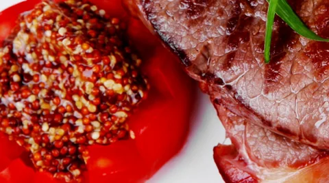 Roasted beef meat strips Vídeos de archivo 27525948