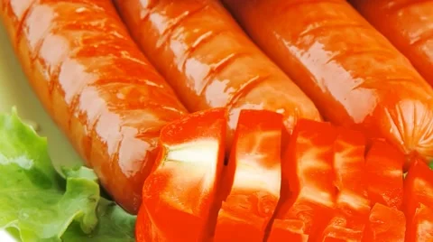 Roasted beef sausages Vídeos de archivo 46346609