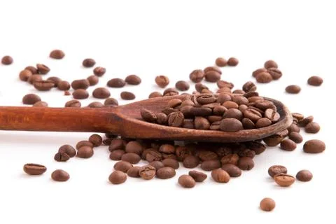 Roasted brown coffee beans Stock Photos