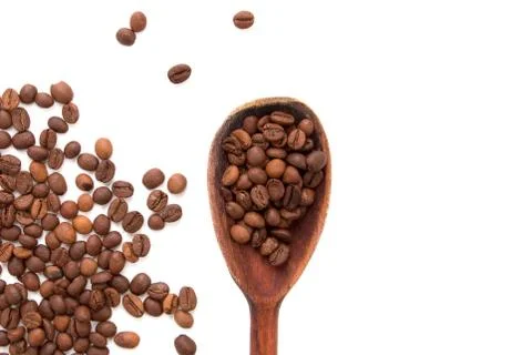 Roasted brown coffee beans Stock Photos