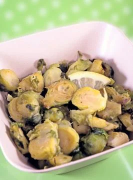 Roasted brussels sprouts Stock Photos