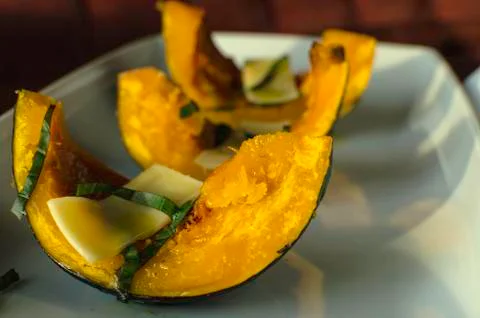 Roasted buttercup squash Stock Photos