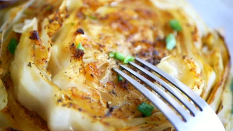 Roasted cabbage Stock Footage 164972016