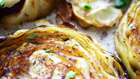 Roasted cabbage Stock Footage 164972121