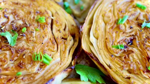 Roasted cabbage Stock Footage 164972133