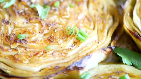 Roasted cabbage Stock Footage 164972134