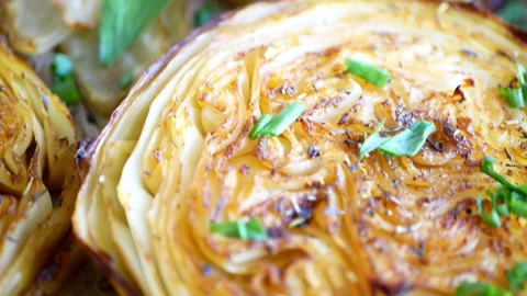 Roasted cabbage Stock Footage 164972194