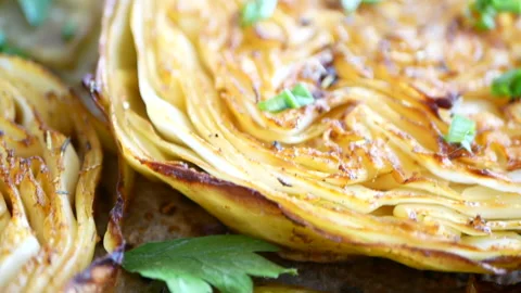 Roasted cabbage Stock Footage 164972200