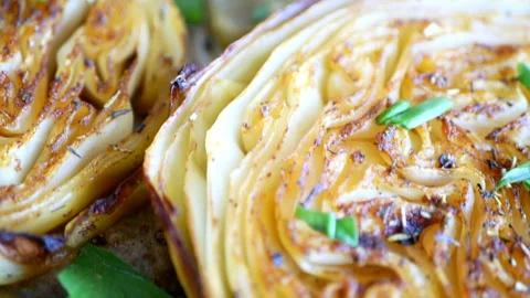 Roasted cabbage Stock Footage 164972237