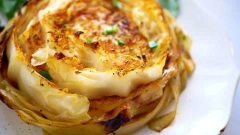Roasted cabbage Stock Footage 164972321