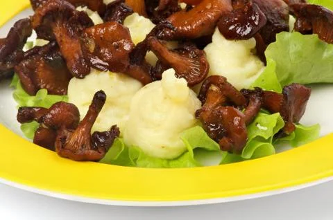 Roasted Chanterelles Stock Photos