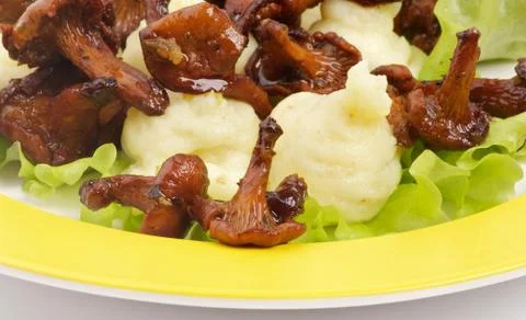 Roasted Chanterelles Stock Photos