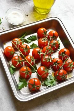 Roasted cherry tomatoes Stock Photos