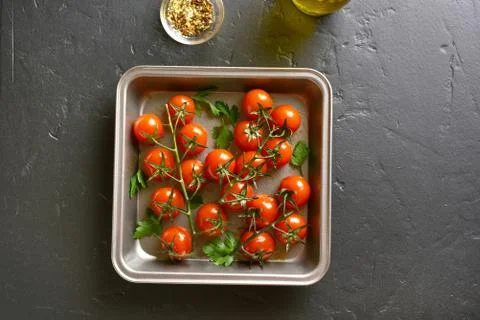 Roasted cherry tomatoes 스톡 사진