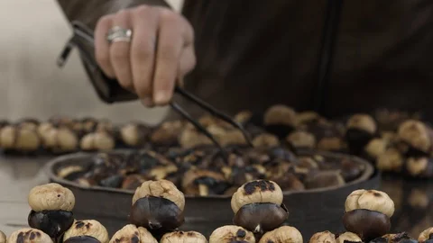 Roasted Chestnut Video stock 123895877