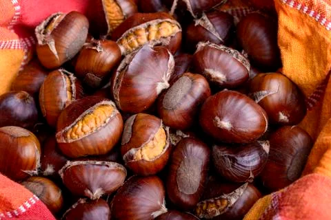 Roasted chestnut Foto stock