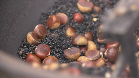 Roasted chestnuts Chinese style Stock Footage 123230074
