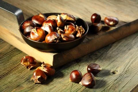 Roasted chestnuts. Stock Photos