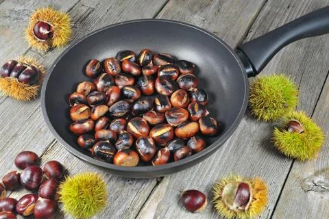 Roasted chestnuts Stock Photos