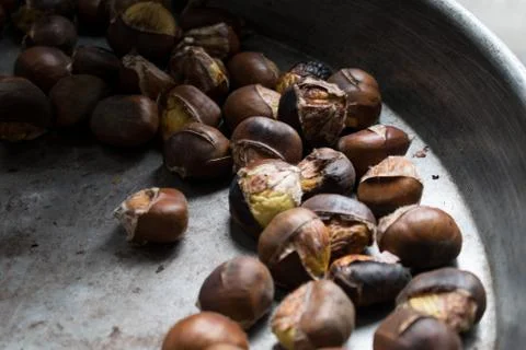 Roasted chestnuts Stock Photos