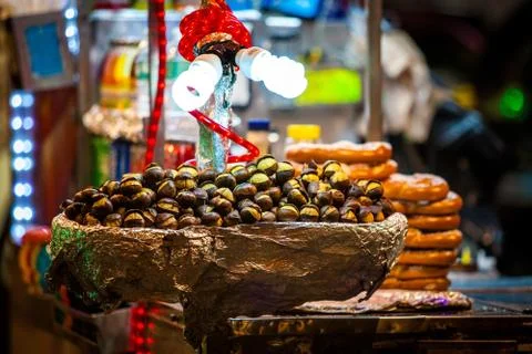 Roasted chestnuts Stock Photos