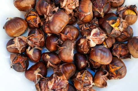 Roasted chestnuts. Stock Photos