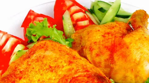 Roasted chicken drumstick Vídeos de archivo 35881146