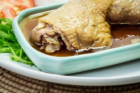 Roasted chicken drumstick Stock Photos