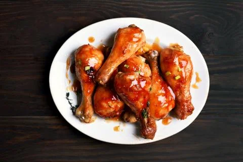 Roasted chicken drumstick Stock Photos