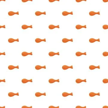 Roasted chicken drumstick seamless pattern with white background Stock Illustration