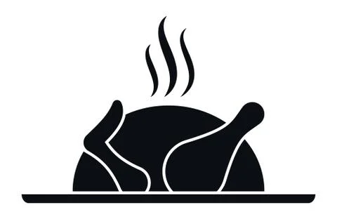 Roasted Chicken Icon, Vector Illustration Stock Illustration
