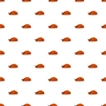 Roasted chicken leg drumstick repeating seamless pattern Illustrazione stock