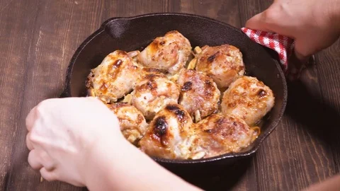 Roasted chicken legs Stock Footage 72919214