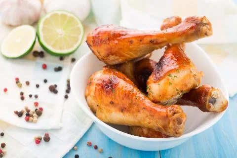 Roasted chicken legs Stock Photos