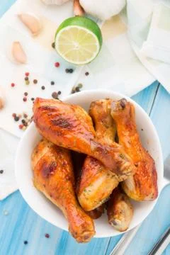 Roasted chicken legs Stock Photos