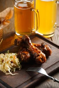 Roasted chicken legs Foto stock