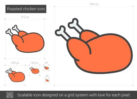 Roasted chicken line icon Illustrazione stock