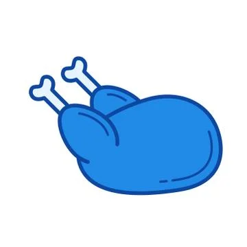 Roasted chicken line icon. Stock Illustration