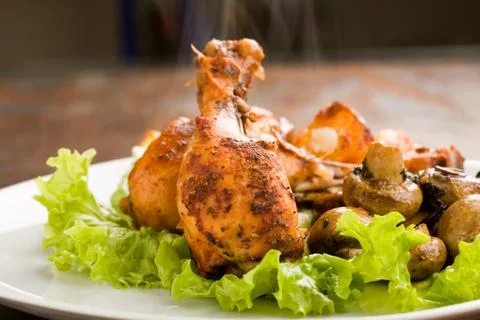 Roasted chicken Stock Photos