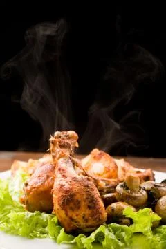 Roasted chicken Stock Photos