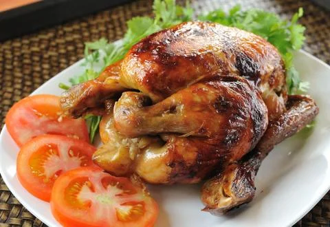 Roasted chicken Stock Photos