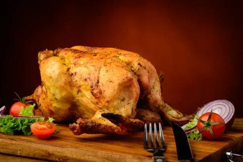 Roasted chicken Stock Photos