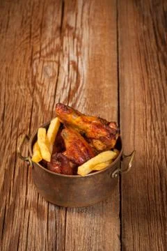 Roasted chicken. Stock Photos