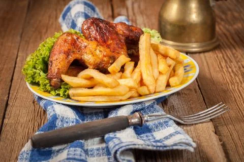 Roasted chicken. Foto stock