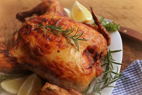 Roasted chicken Stock Photos
